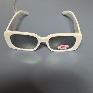 Juicy Couture White Slim Rectangular Sunglasses
